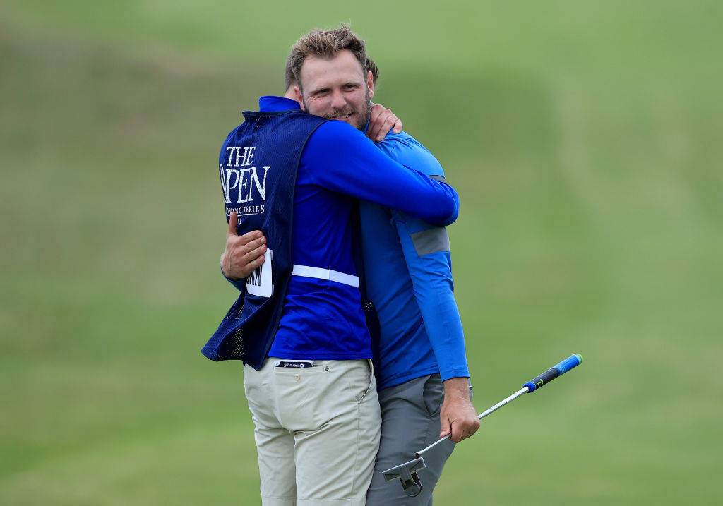 Sam Forgan celebrates qualifying for The Open